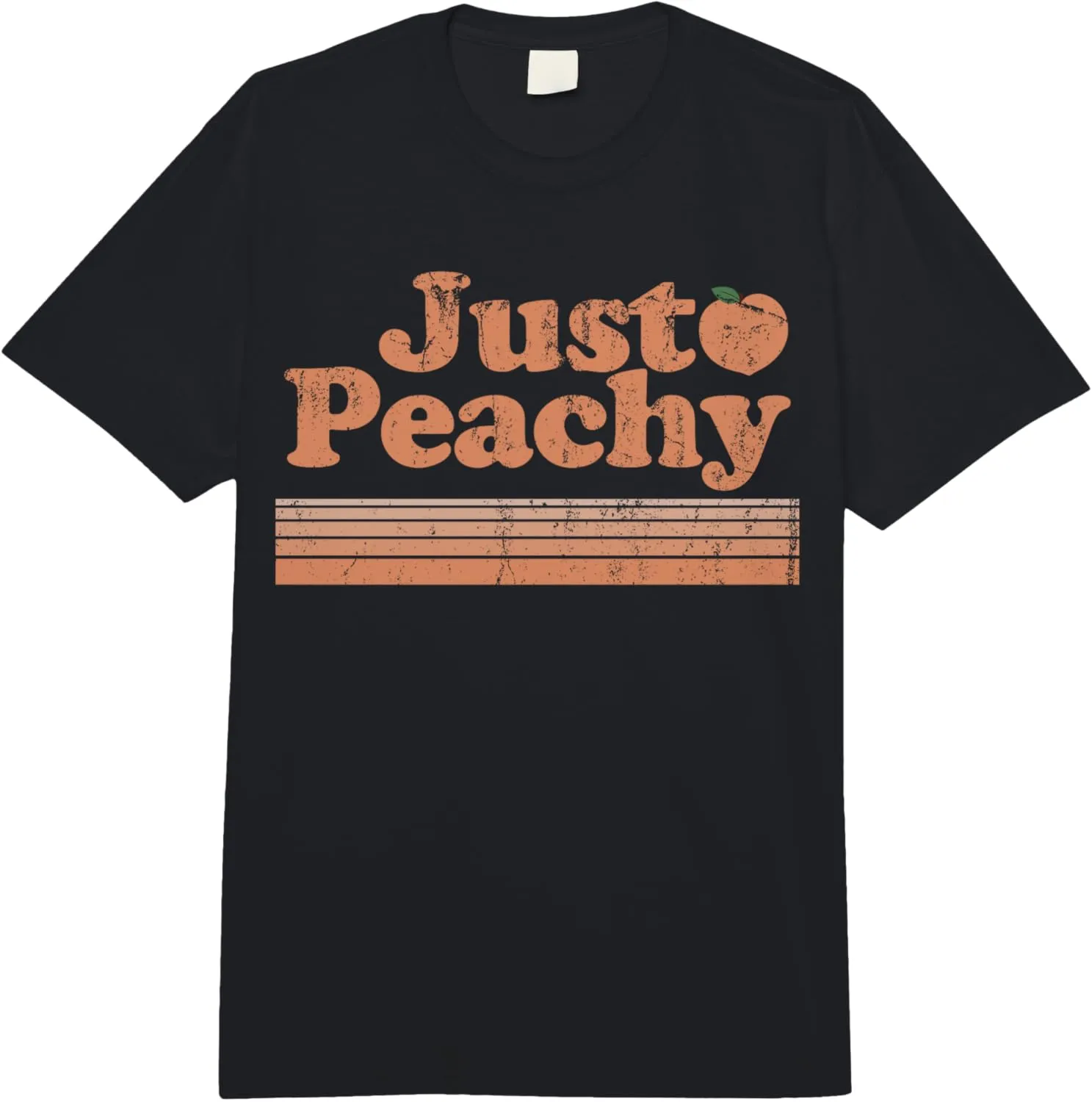 Just Peach Retro 70s Georgia Peaches Summer Fruit Comfort Colors Adult Heavyweight T-shirt