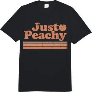 Just Peach Retro 70s Georgia Peaches Summer Fruit Comfort Colors Adult Heavyweight T-shirt