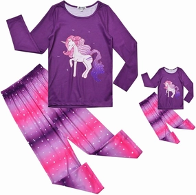 Jxstar Matching Girls&Dolls Pajamas Unicorn Pj Set Kids Cotton Fall Sleepwear…