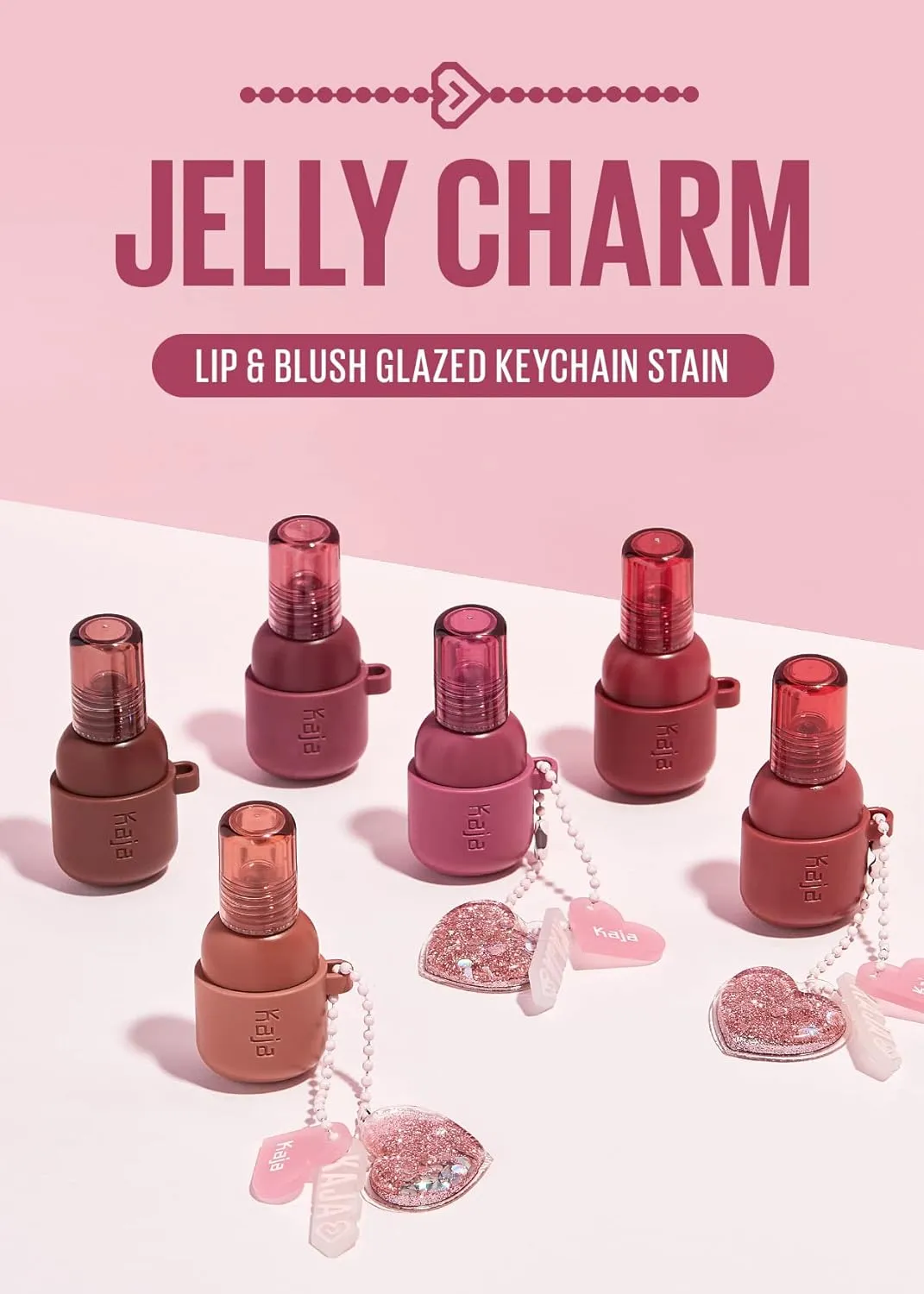 Kaja Lip & Blush Glazed Keychain Stain - Jelly Charm 06 Mocha Glaze | with Triple Berry Complex, Lemon Fruit Extract & Olive Squalane, Hydrating, Long Lasting Lip Tint