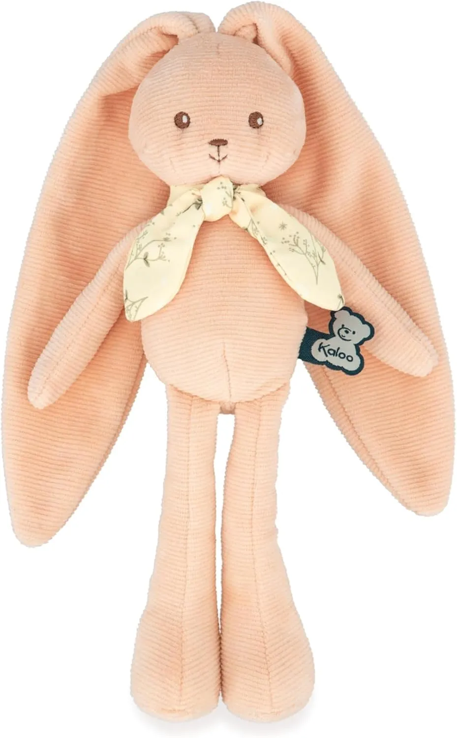Kaloo Lapinoo My First Friend Corduroy Rabbit - Machine Washable - 10” Tall in Gift Box - Peach Ages 0  - K218015