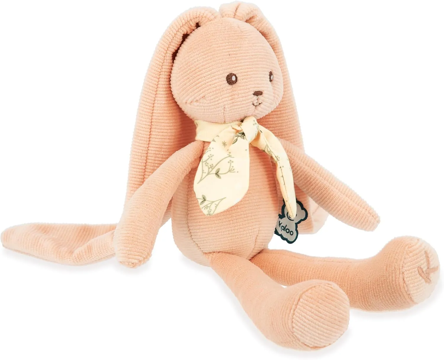 Kaloo Lapinoo My First Friend Corduroy Rabbit - Machine Washable - 10” Tall in Gift Box - Peach Ages 0  - K218015