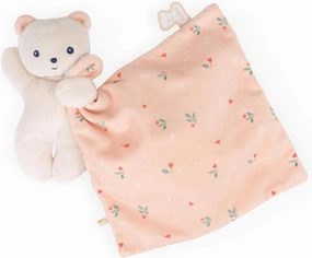 Kaloo Carré Douceur- My First Lovey - Leaves of Love Bear - Machine Washable - Ages 0  - K972005