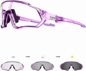 KAPVOE Photochromic Cycling Glasses Men Women Mountain Bike Sunglasses Clear MTB Bicycle Riding - K9408