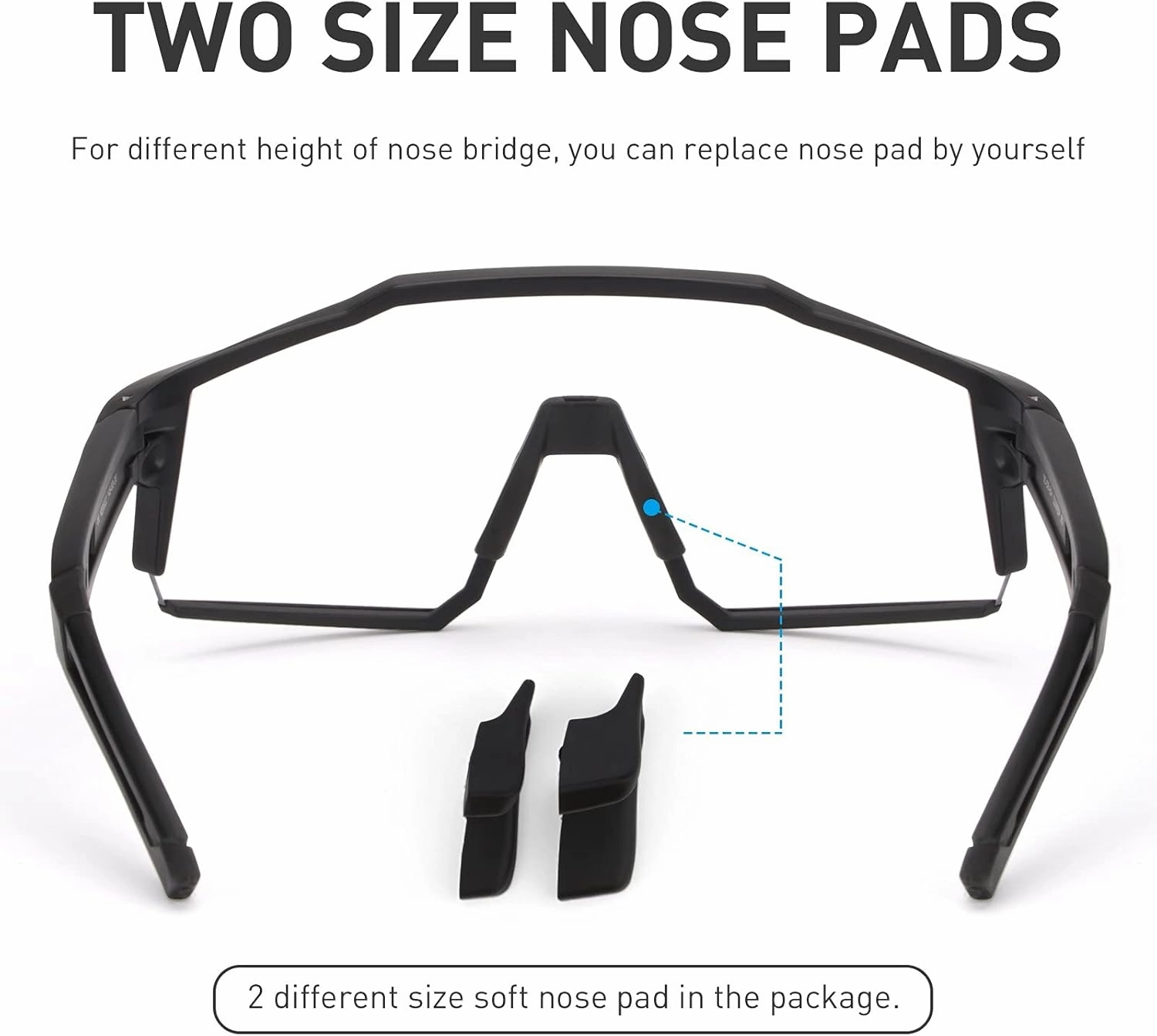 KAPVOE Photochromic Cycling Glasses MTB Clear Mountain Bike Transition Bicycle Sunglasses for Men Women - K9022