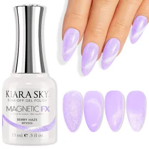 KIARA SKY Gel Polish MagneticFX Magnetic Cat Eye Effect Soak Off 0.5 fl oz, Berry Haze (lilac purple)