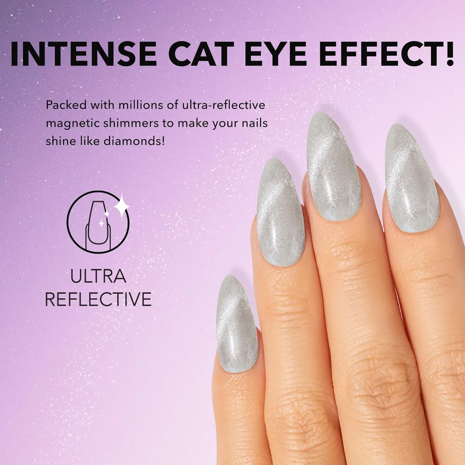 KIARA SKY Gel Polish MagneticFX Magnetic Cat Eye Effect Soak Off 0.5 fl oz, Mist Me (white/silver hybrid)
