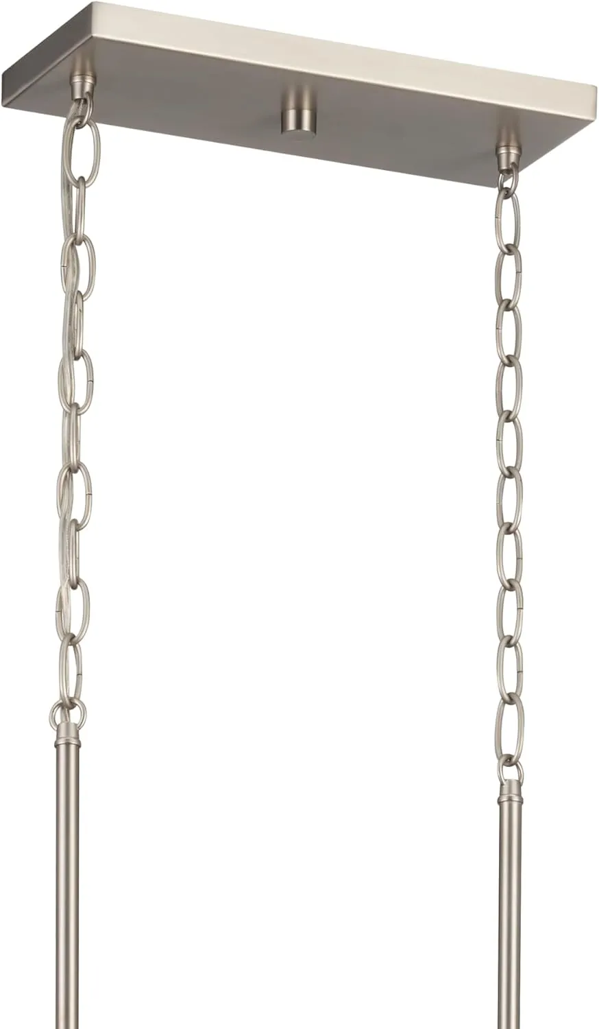 KICHLER Maritime 4-Light Linear Chandelier in a Classic Brushed Nickel Finish with a Clear Horizontal Ribbed Glass Shade, 82399