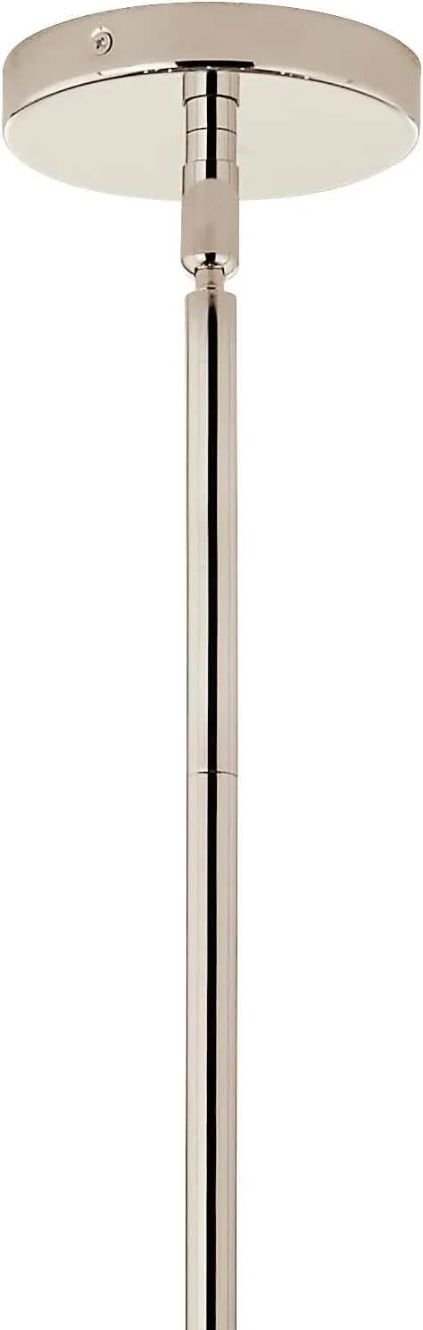 KICHLER Silvarious 12-Light Linear Convertible Chandelier, Soft Modern Light with Clear Glass in Polished Nickel, for Dining Room or Living Room (17.75" x 26.75" x 48"), 52703PNCLR