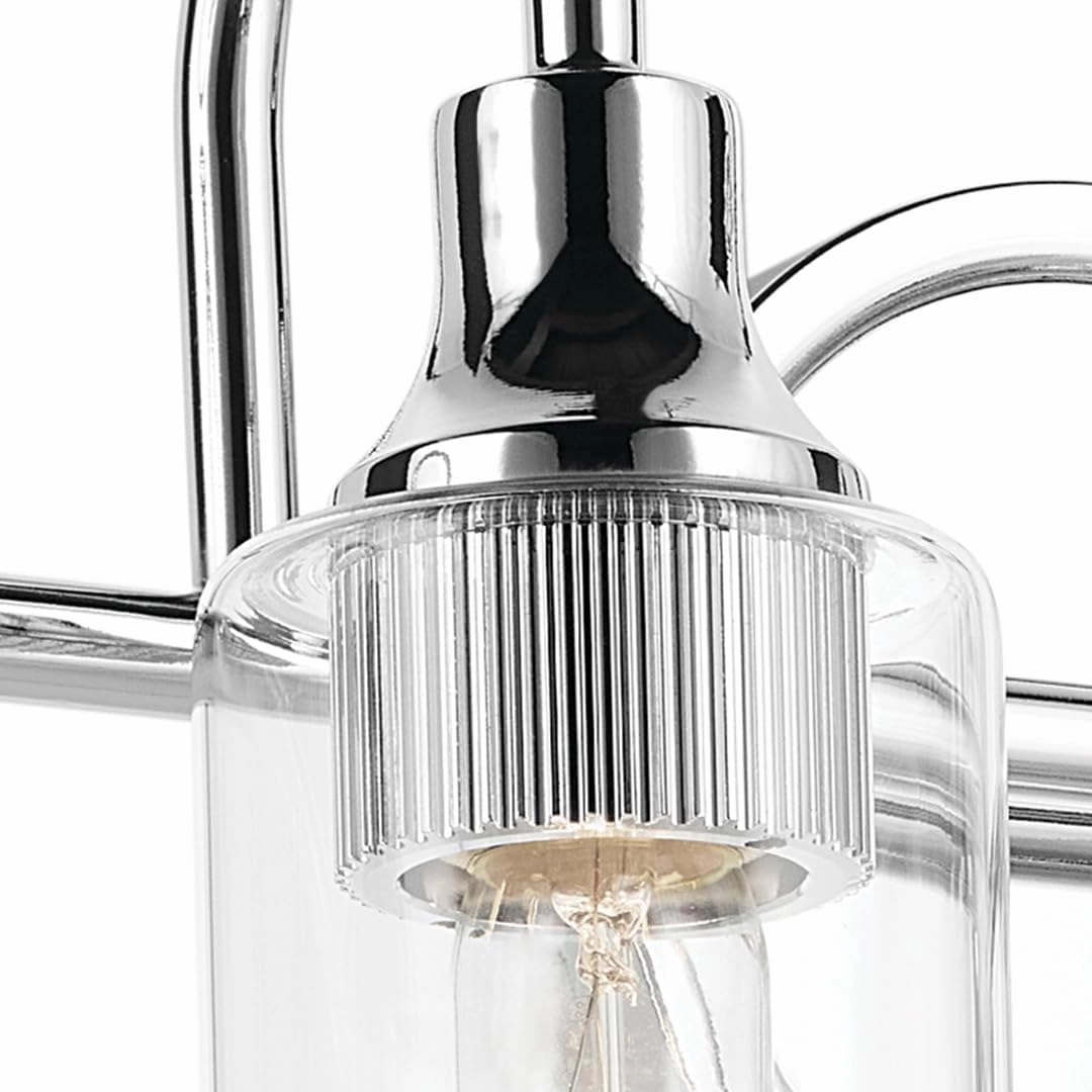 Kichler Kavi 31.5" 4-Light Vanity Light with Clear Glass in Chrome, Damp Rated, for Bathroom, Powder Room, Over a Mirror, (31.5" W x 10" H), 55212CH