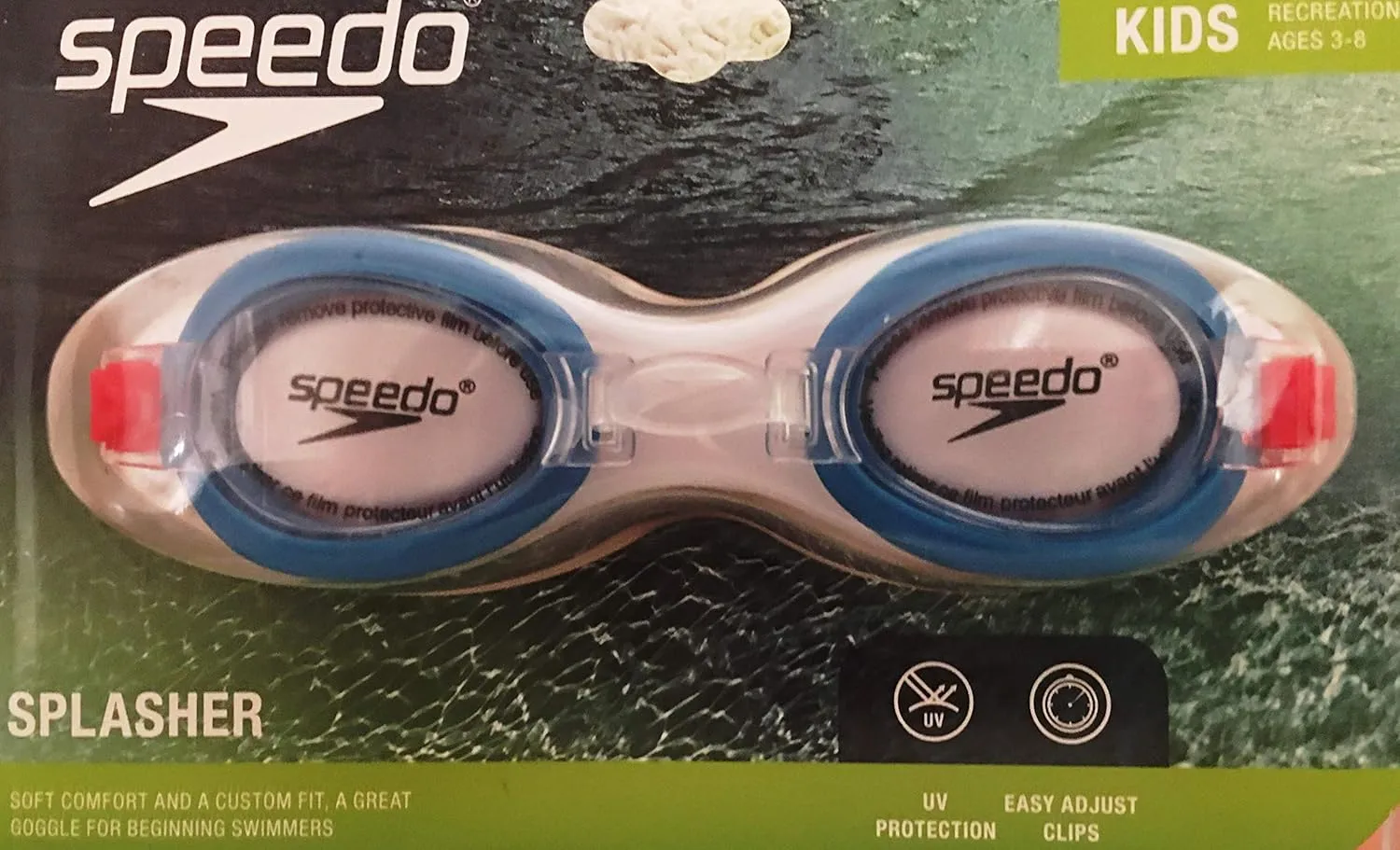 Kids Speedo Splasher Goggles - Blue/Clear