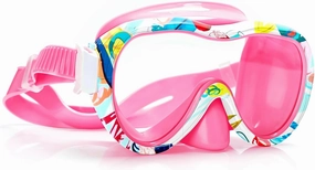 Kids Swim Goggles 180° Snorkel Diving Mask with Nose Cover, Anti-Fog Kids Swimming Goggles with Elastic Fabric Strap for Kids Boys Girls