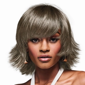 Kim Kimble Chloe Mid-Length Textured Shag Wig, Average Cap, MC119 23SS Sweet Cream