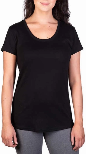 Kirkland Signature Women's Scoop Neck Pima Cotton Short Sleeve T-Shirt, Peach