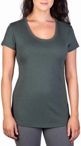 Kirkland Signature Women's Scoop Neck Pima Cotton Short Sleeve T-Shirt, Peach