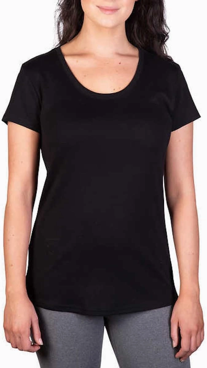 Kirkland Signature Women's Scoop Neck Pima Cotton Short Sleeve T-Shirt, Peach
