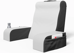 Kölbs Wedge Reading Cushion, Back Pillow for Bed Sitting Up, Cushion with Arms for TV Book Gaming Dorm Rooms, Backrest (Grey/White, Standard)