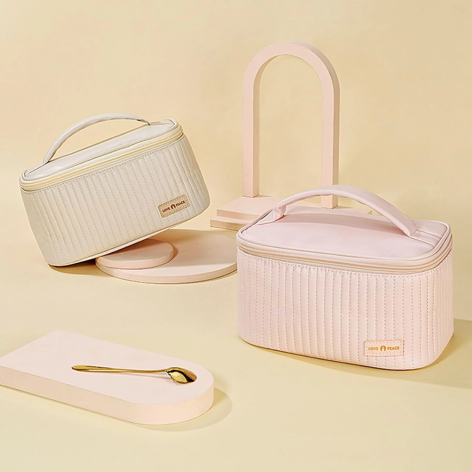 Large Waterproof Makeup Organizer Pu Leather