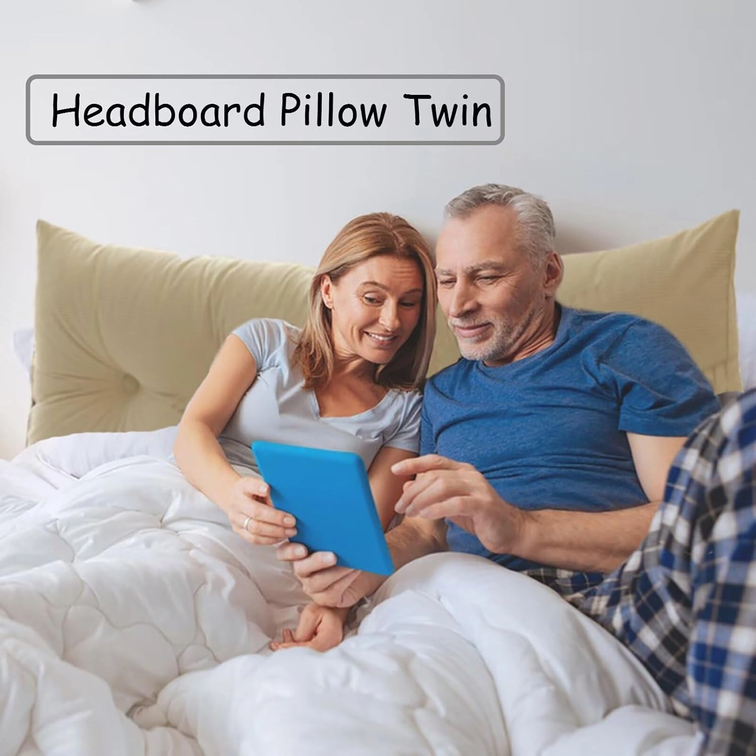 Large White Headboard Pillow Triangular Queen, Soft Wedge Pillow Headboard Positioning Support Reading Backrest Pillow for Day Bunk Backrest Support