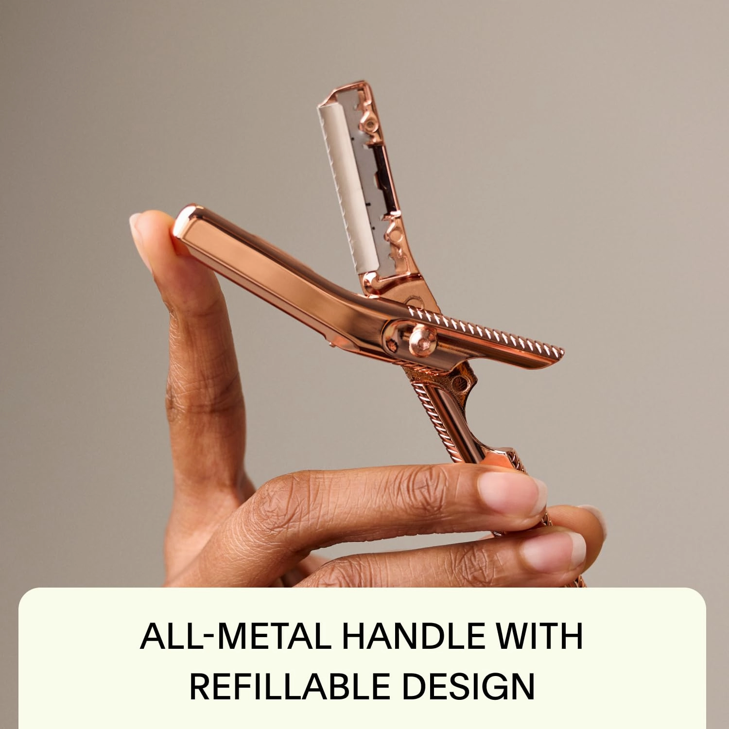 Leaf Shave | The Leaf Dermaplaner Kit, Mercury - All-Metal Facial Razor and Exfoliating Tool for Women; Includes 1x Dermaplaner, 1x Stand, & 12x Refills