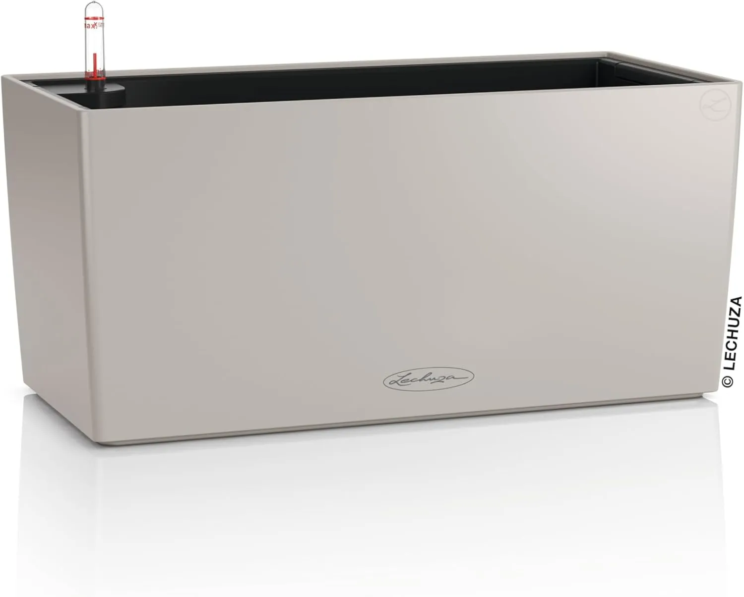 Lechuza - Balconera Colour 40 Planter, Sand Brown, Balcony Box with Watering System, Water Level Indicator and Plant Insert, Matte Surface, 40 x 19 x 19 cm, 15477