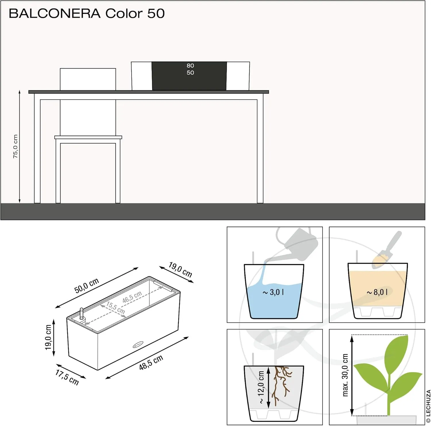 Lechuza Balcony Color 50 Brown Sand 15696