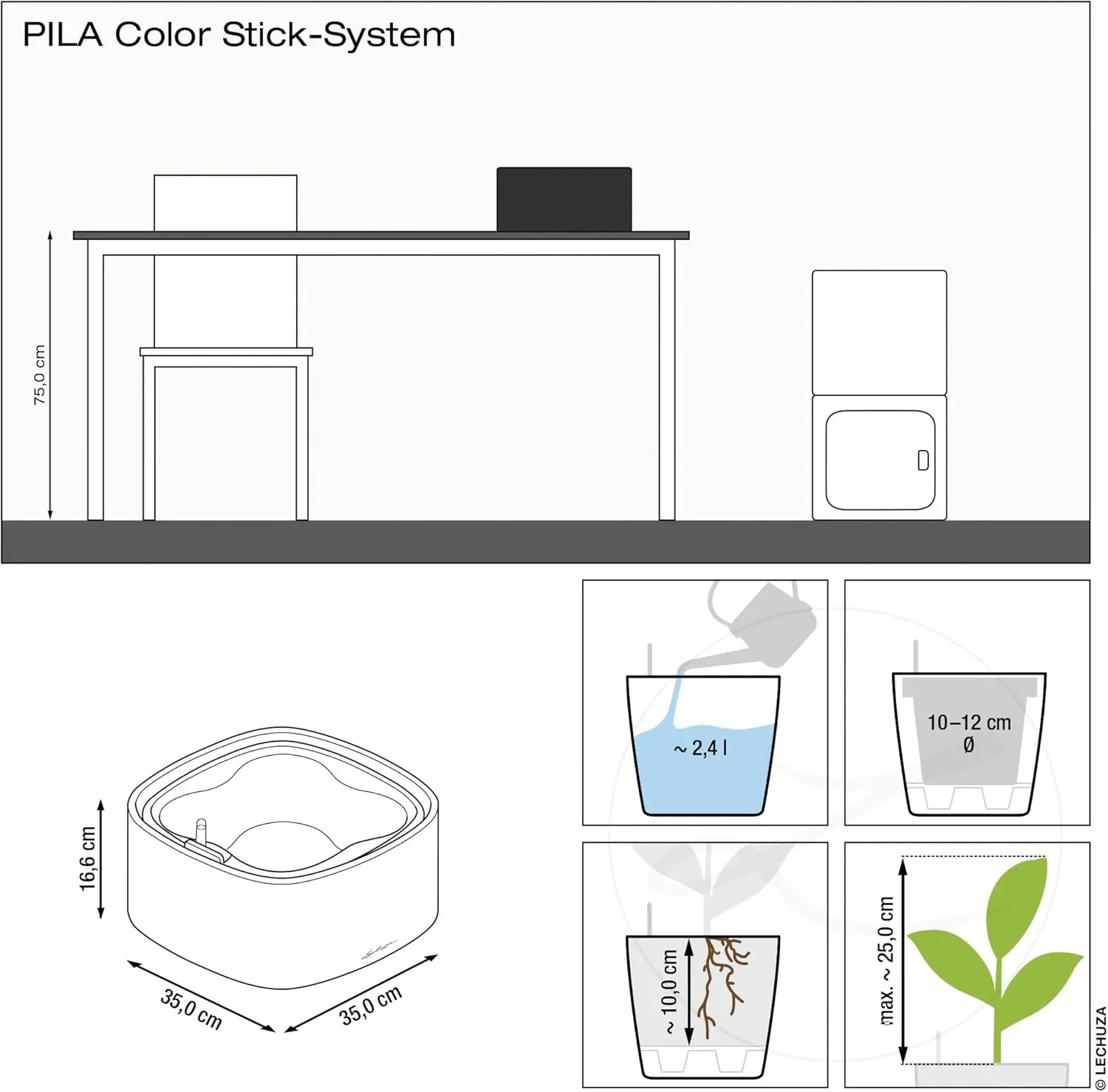 Lechuza Color Stick Battery System, Petrol Blue 15942