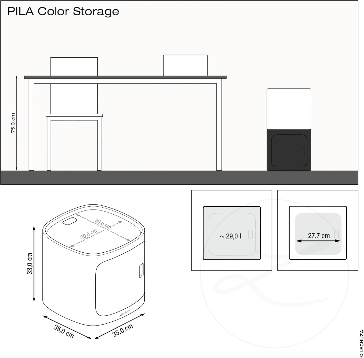 Lechuza PILA Color Storage Pastel Green 15921