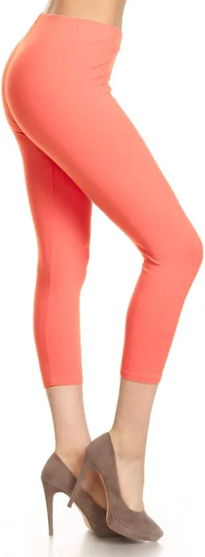 Leggings Depot Cotton Leggings for Women - Super Soft Stretchy Women's Capri Pants