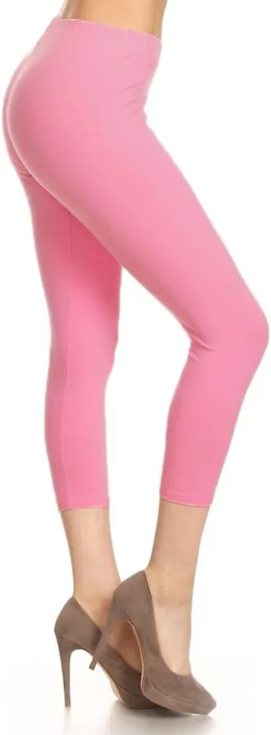 Leggings Depot Cotton Leggings for Women - Super Soft Stretchy Women's Capri Pants
