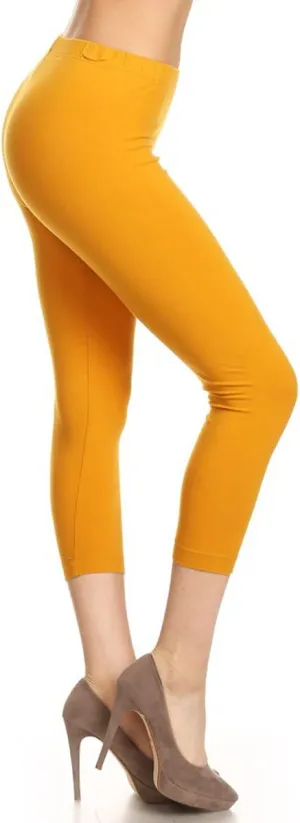 Leggings Depot Cotton Leggings for Women - Super Soft Stretchy Women's Capri Pants
