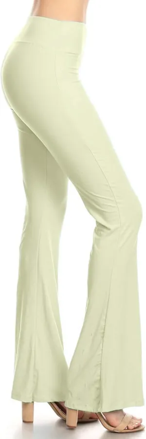 Leggings Depot Women's High Waist Flared Casual, Work, Lounge Palazzo Pants-Wide Leg