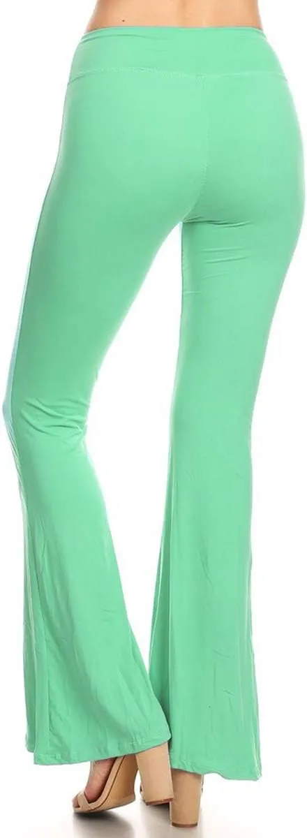 Leggings Depot Women's High Waist Flared Casual, Work, Lounge Palazzo Pants-Wide Leg