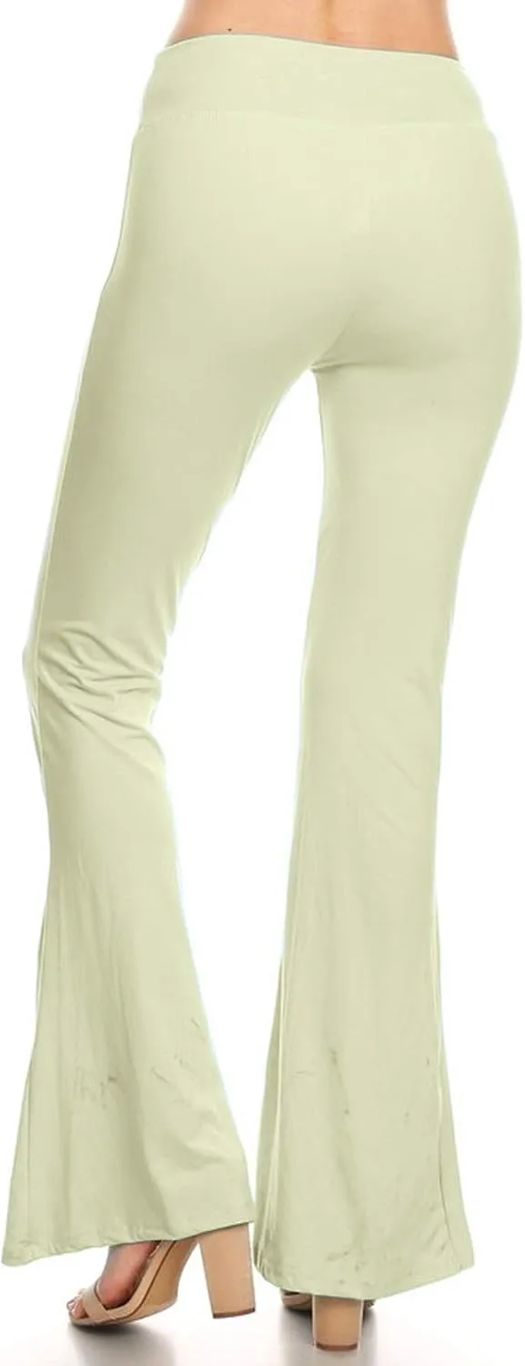 Leggings Depot Women's High Waist Flared Casual, Work, Lounge Palazzo Pants-Wide Leg