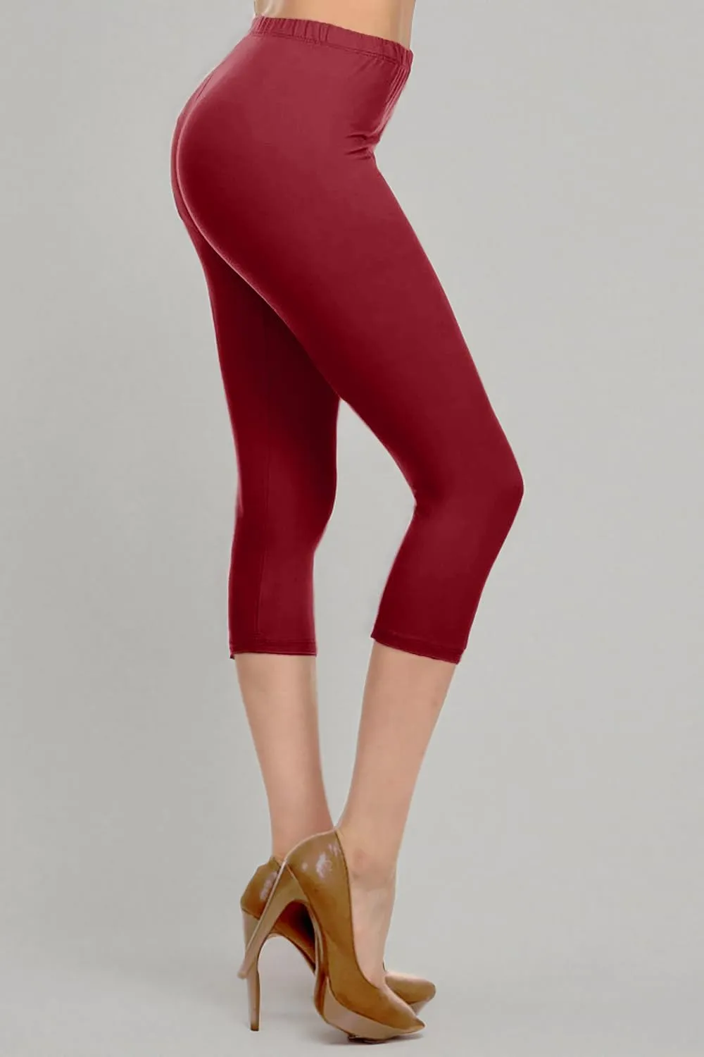 Leggings Depot Women's High Waist Leggings Soft 1” Waistband Solid Pants - Regular, Plus, 1X3X, 3X5X