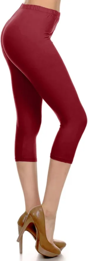 Leggings Depot Women's High Waist Leggings Soft 1” Waistband Solid Pants - Regular, Plus, 1X3X, 3X5X
