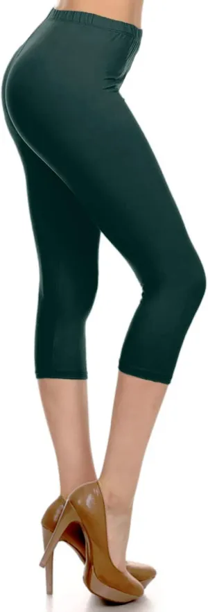 Leggings Depot Women's High Waist Leggings Soft 1” Waistband Solid Pants - Regular, Plus, 1X3X, 3X5X