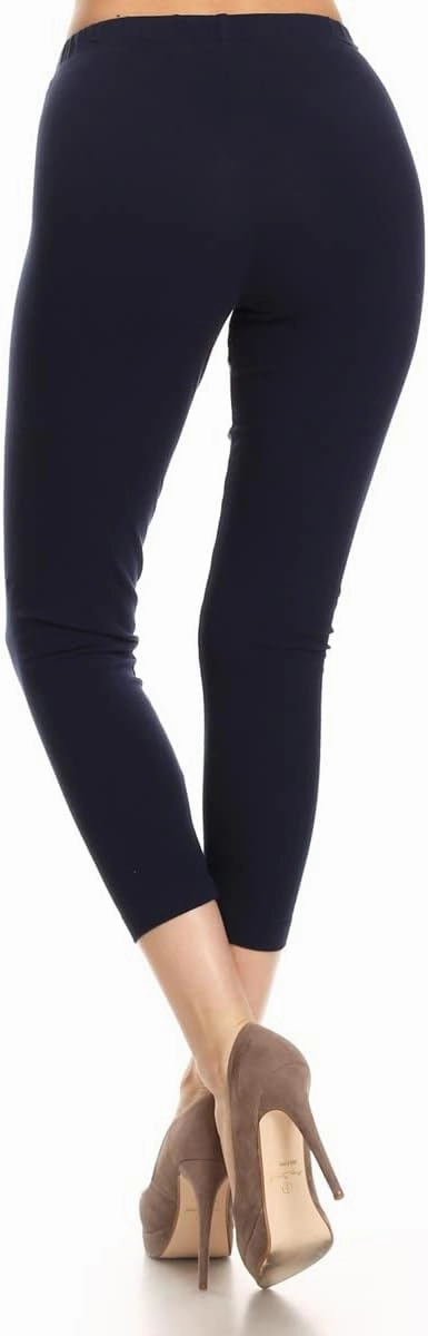 Leggings Depot Cotton Leggings for Women - Super Soft Stretchy Women's Capri Pants