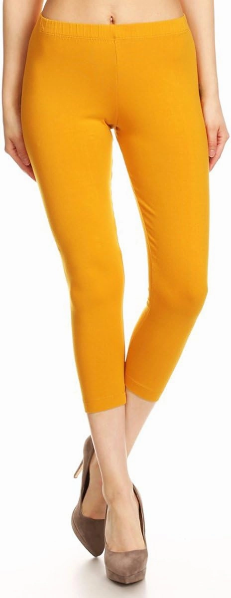 Leggings Depot Cotton Leggings for Women - Super Soft Stretchy Women's Capri Pants