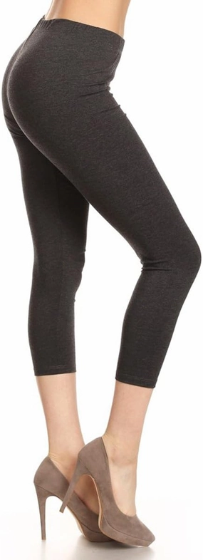Leggings Depot Cotton Leggings for Women - Super Soft Stretchy Women's Capri Pants