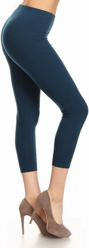Leggings Depot Cotton Leggings for Women - Super Soft Stretchy Women's Capri Pants