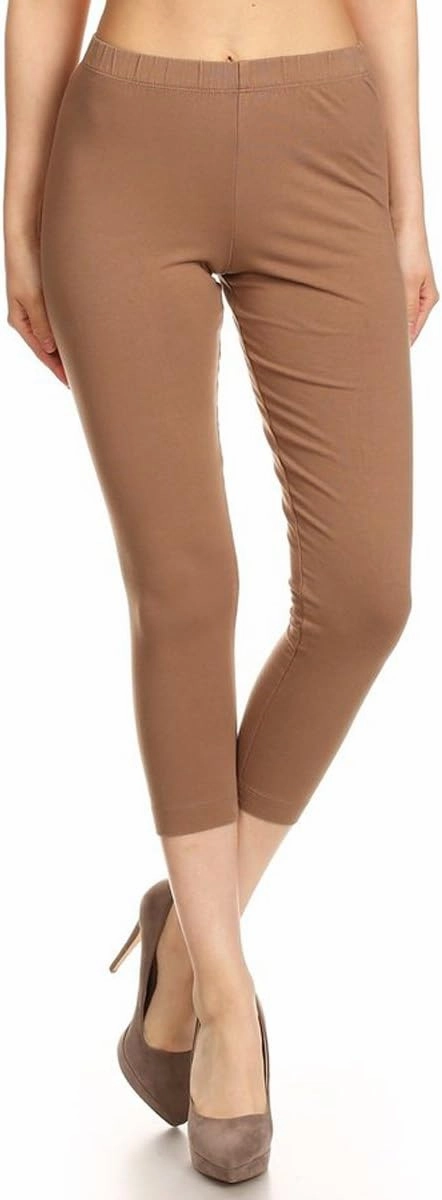 Leggings Depot Cotton Leggings for Women - Super Soft Stretchy Women's Capri Pants