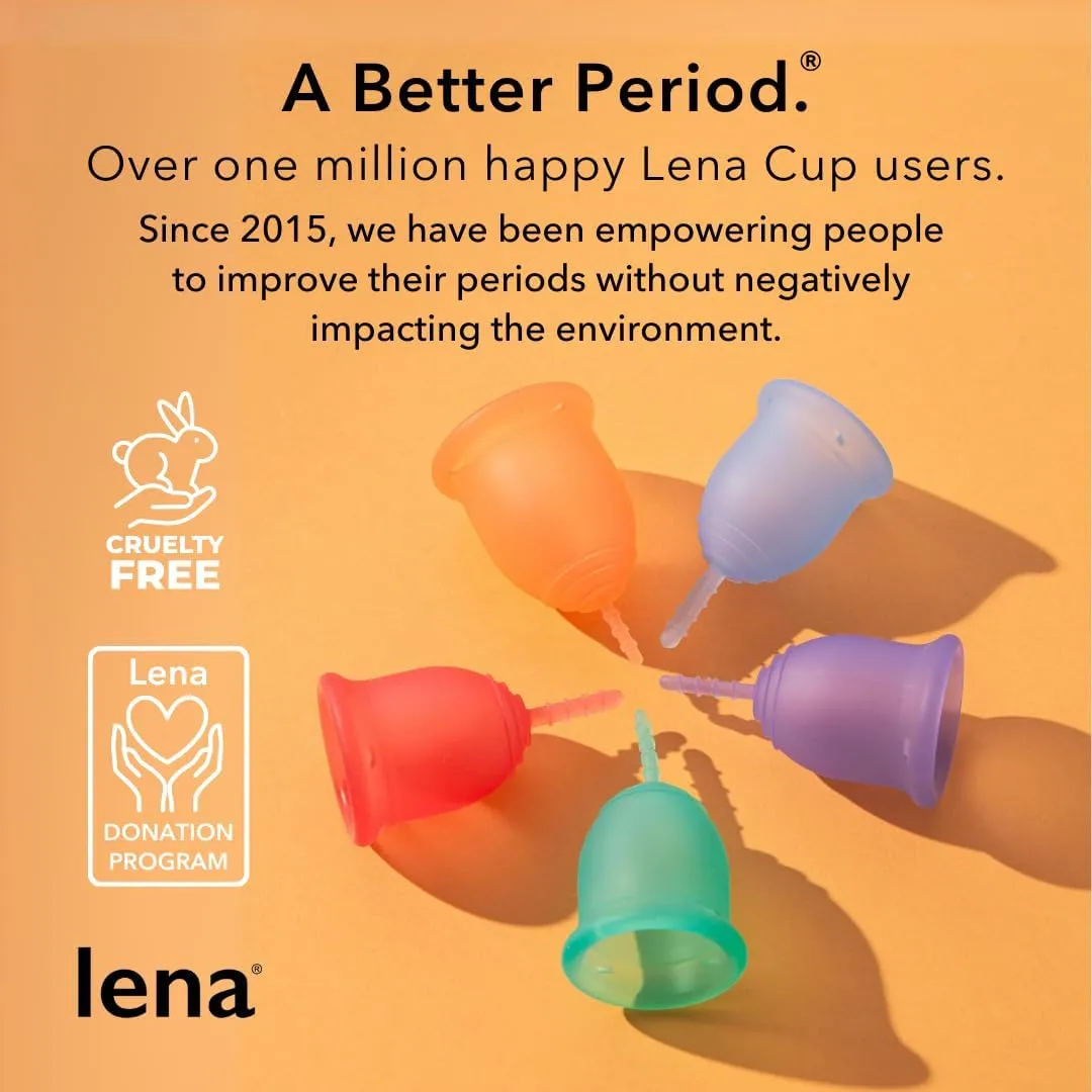 Lena Sensitive Menstrual Cup, Soft Reusable Period Cup, Tampons,Period Underwear and Menstrual Pads Alternative, Feminine Care, FSA Eligible, Silicone Menstrual Cups, Made in USA, Large, Clear