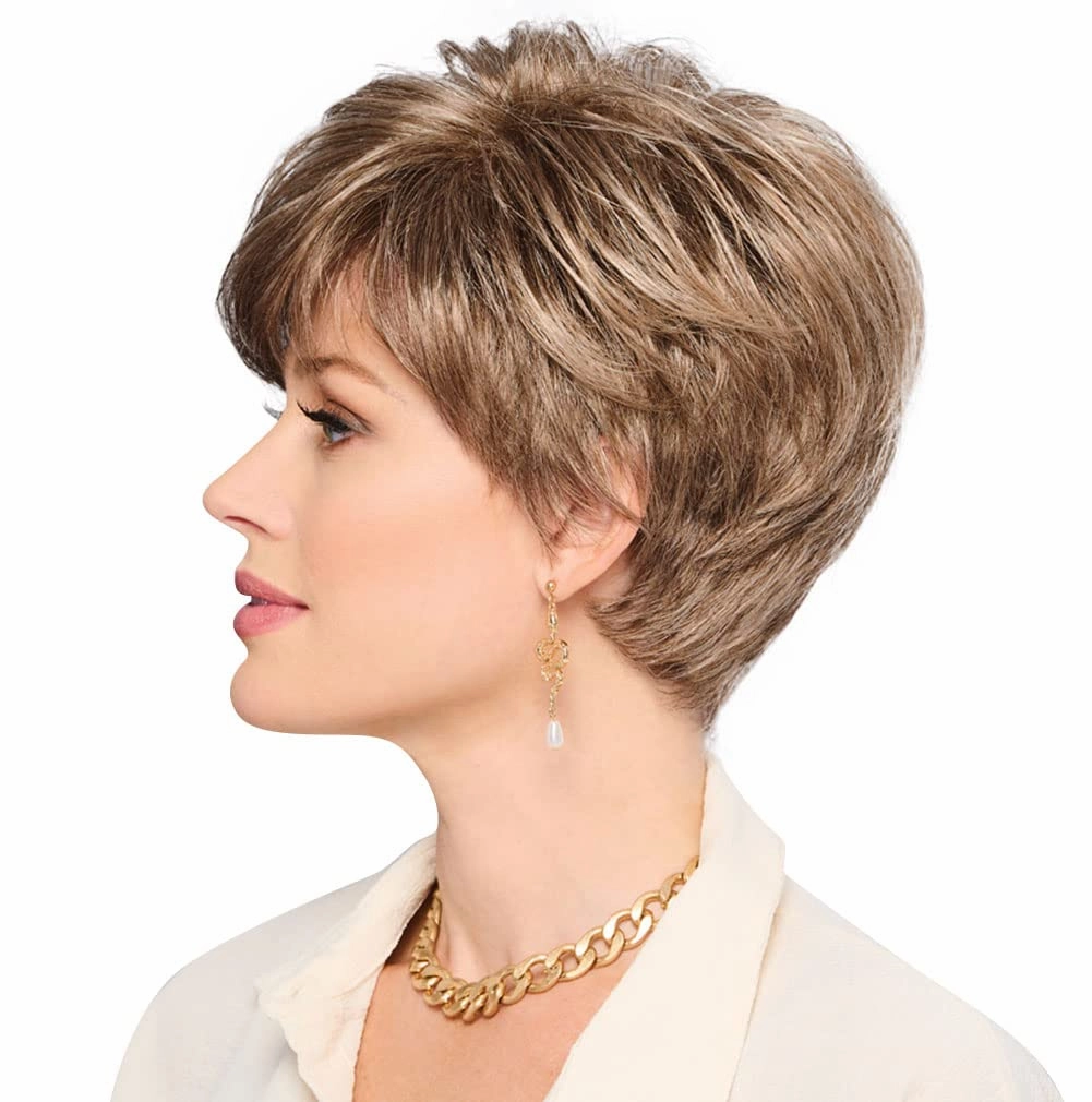 Let's Lambada Short Wavy Boycut Wig by Hairuwear, 2023 Spring Luxury Collection, Average Cap, GL12-14 Mocha