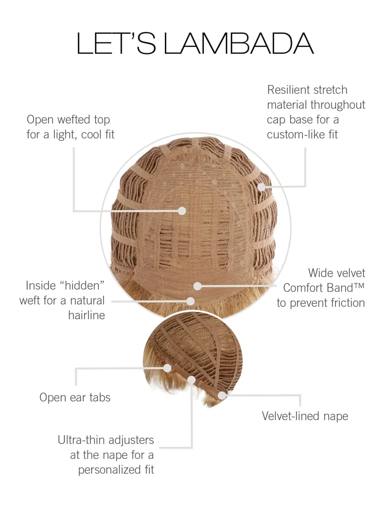 Let's Lambada Short Wavy Boycut Wig by Hairuwear, 2023 Spring Luxury Collection, Average Cap, GL10-14 Walnut