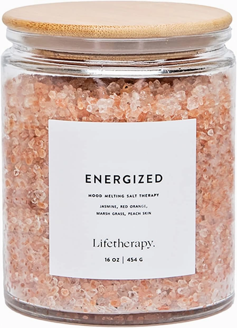 Lifetherapy Himalayan & Dead Sea Salt Soak – Energized | Clean, Skin-Loving Formula | Vegan & Gluten Free Hydrating | Nourishing Vitamins & Minerals | Bath Salts | Thoughtfully Crafted Fragrance 16oz.