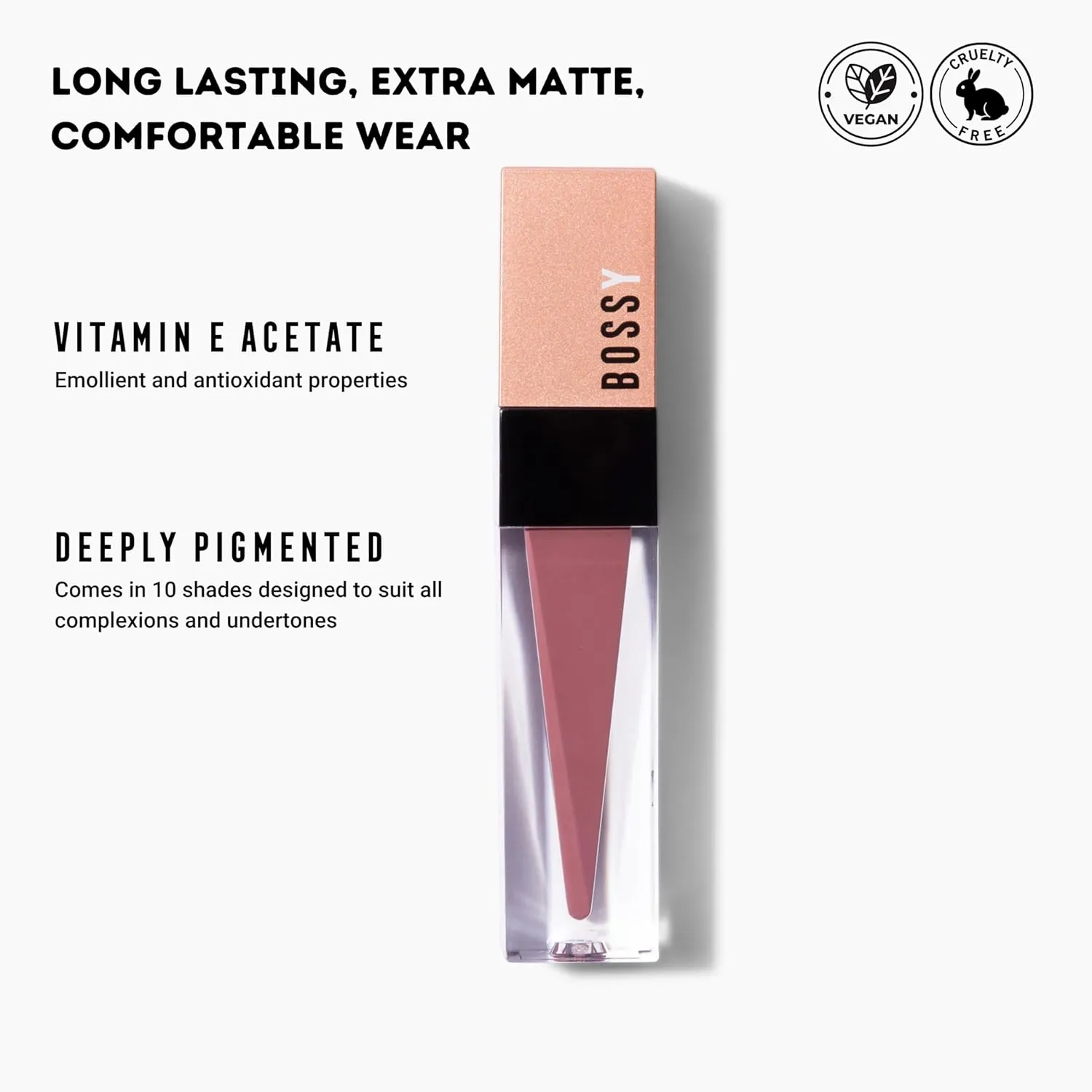 Liquid Lipstick for Women, Vegan, Hydrating, Long Lasting, Matte Lip Stick for Healthy & Full Lips, Paraben, Mineral Oil and Cruelty Free (Classy- Light Pink Color)