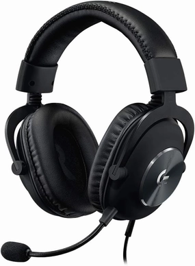 Logitech G Pro X Wired Gaming Headset: Blue VO!CE Detachable Boom Mic, DTS 7.1, 50 mm Drivers, USB/3.5mm Aux, Spare Memory Foam Ear Pads, USB DAC & Bag Included, for PC, Xbox, PS5, PS4 - Black