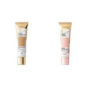 L’Oréal ParisBundle of Age Perfect Radiant Serum Foundation with SPF 50, Sand, 1 Ounce   Age Perfect Face Blurring Primer Infused with Caring Serum Smoothes Liners and Pores