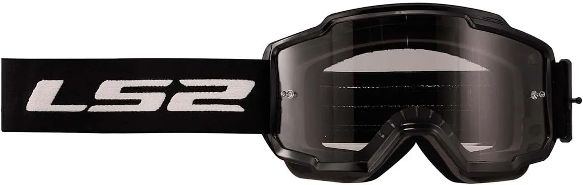 LS2 Helmets Charger Motorcycle OTG Goggle (Black with Clear Lens)